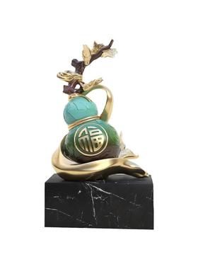 新中式福禄双全葫芦摆件桌面装饰品客厅电视柜玄关办公室乔迁礼品