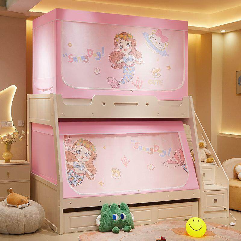 拉链式卡通学生蚊帐一体式遮光床帘子母床梯形上下铺专用床幔,床上用品,蚊帐,淘宝优惠券,粉丝福利购,淘宝优惠卷