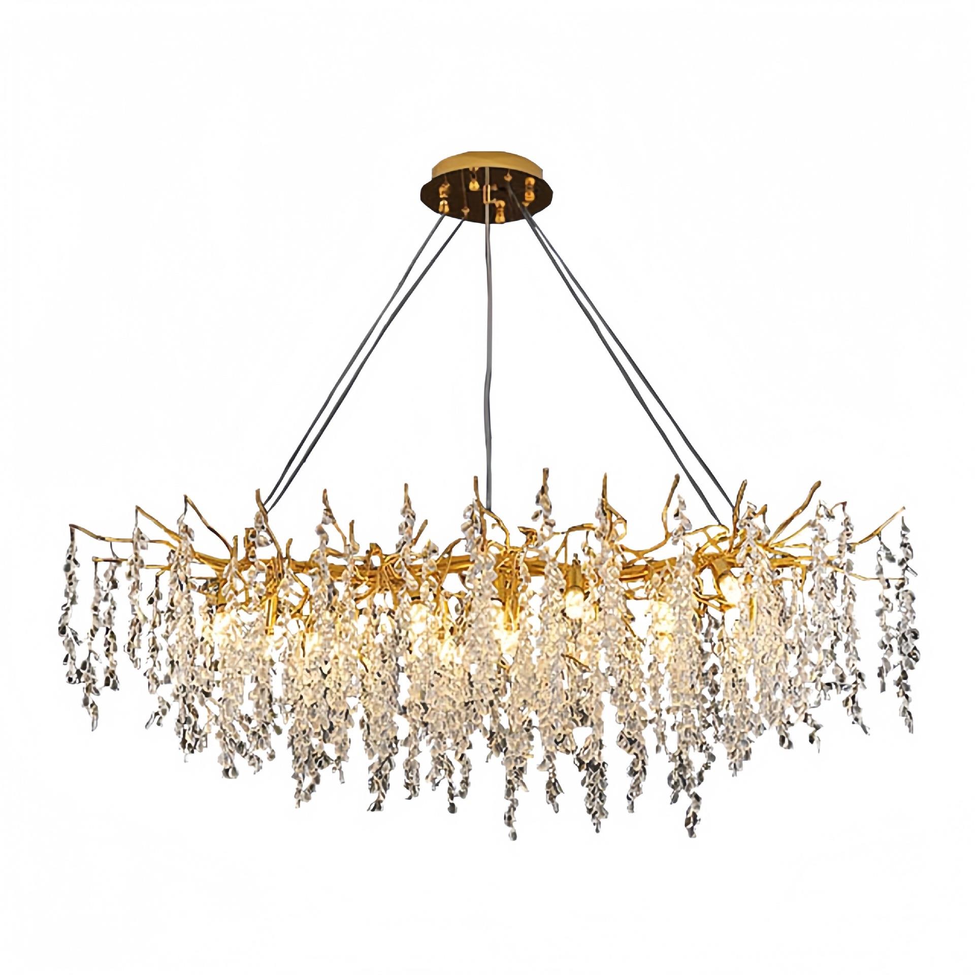 苏法式轻奢279蔓吊灯华大枝气奢高级感大厅灯创意枝形流水晶客厅