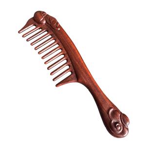 加厚长柄宽齿雕刻木梳榫卯拼接大齿宽齿洗头梳子打理卷发梳子