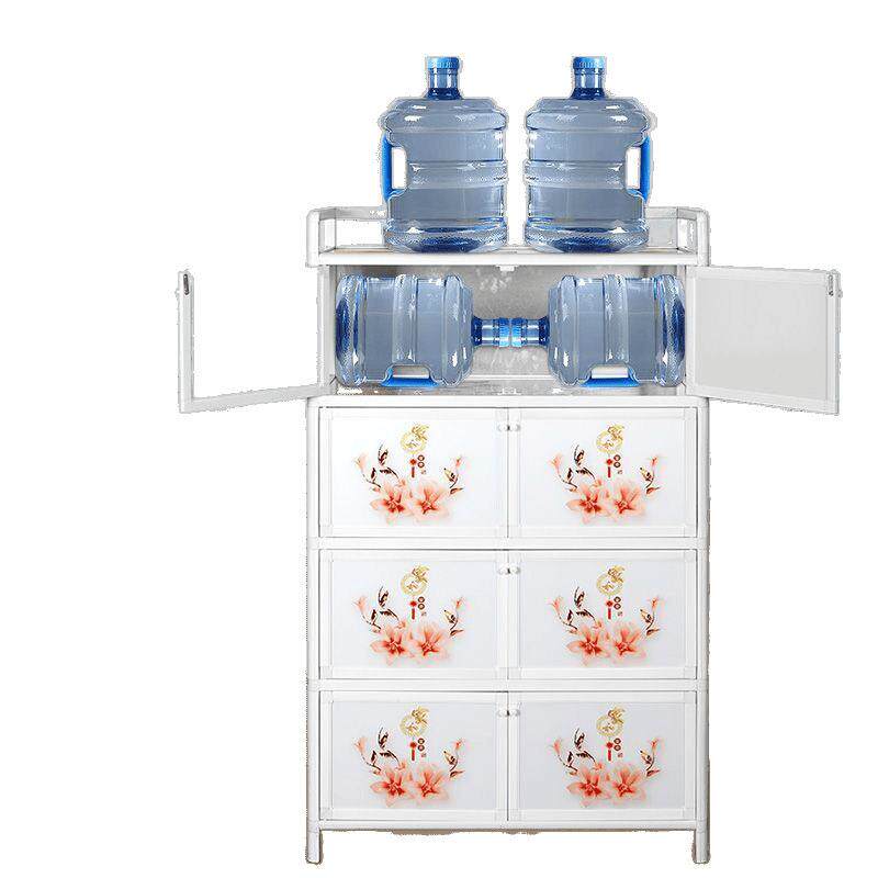 橱柜碗柜小型出租屋家用多层铝合金餐边柜简易茶水厨房储物柜