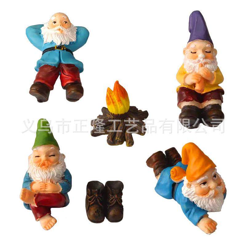 篝火晚会休闲小矮人精灵树脂摆件雕像庭院花园园林工艺品装饰,家居饰品,装饰摆件,淘宝优惠券,粉丝福利购,淘宝优惠卷