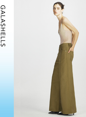 GALASHELLS#0440501-K1c超细灯芯绒阔腿工装长裤