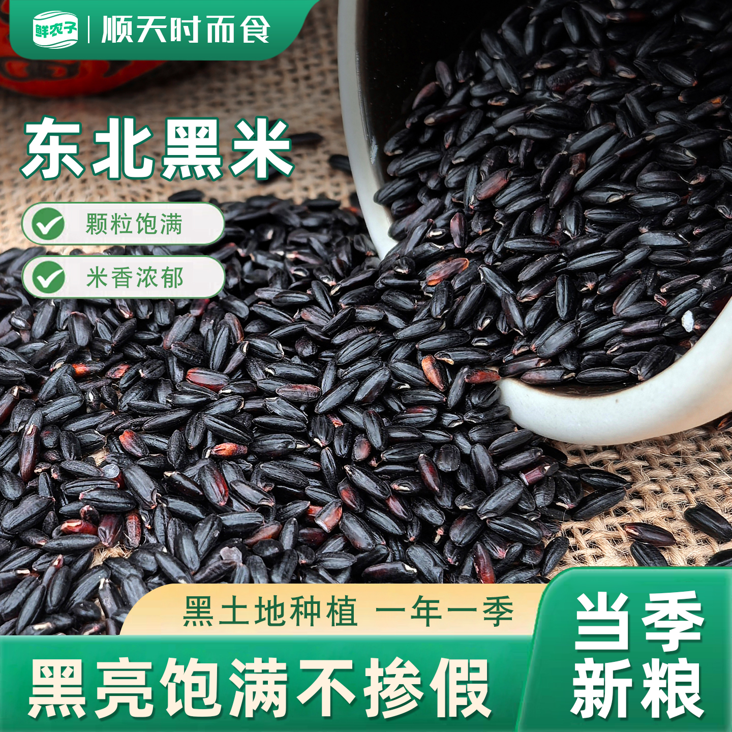 东北黑米新米杂粮正宗2024年香米煮粥五谷杂粮糙米饭非紫米糯5斤