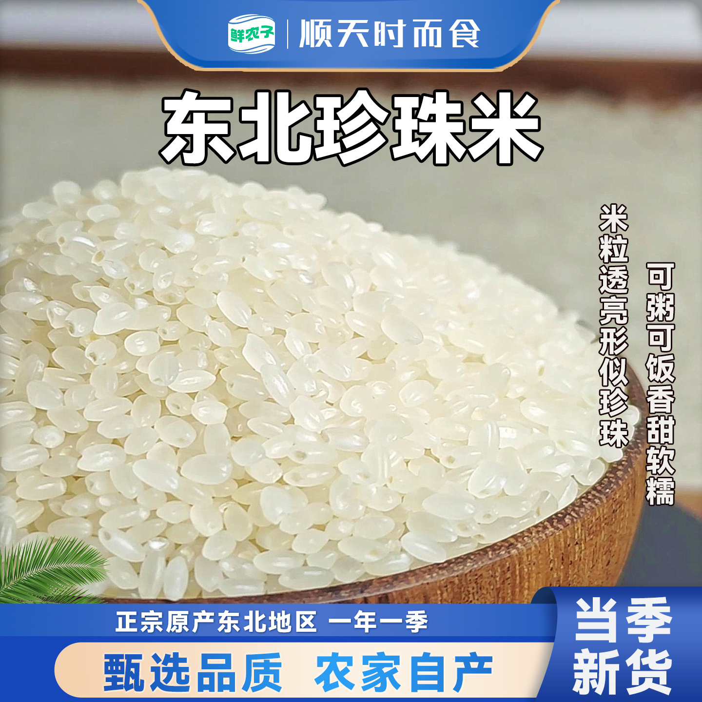 东北珍珠米圆粒香大米家用煮饭煲粥农家自产稻花香当季新米杂粮