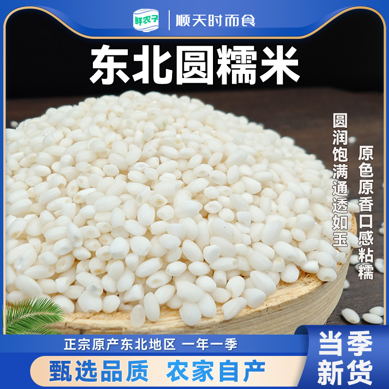 东北糯米圆粒糯米白江米包粽子糍粑大米汤圆酿酒当季新粮农家杂粮