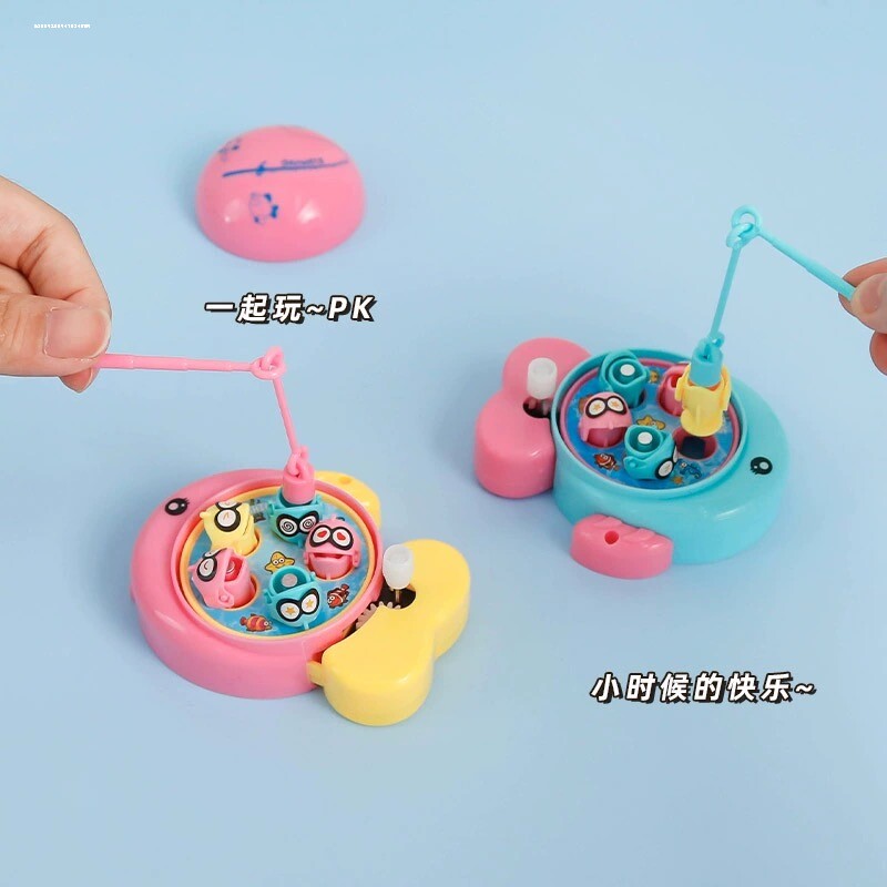 儿童上链发条迷你钓鱼游戏机机扭蛋机diy益智宝宝幼儿园礼品