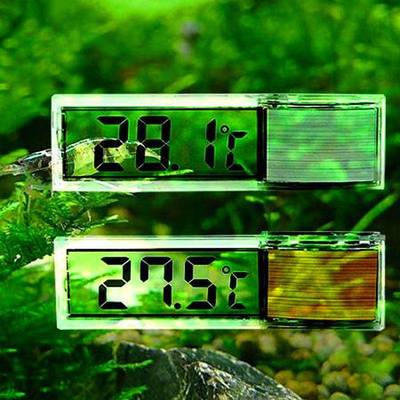 数显鱼缸透明温度计液晶迷你水温计高精度内置外置水族温度显示计