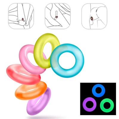 3/5/10pcs Luminous Elasticity Cock Rings Men Penis Rings