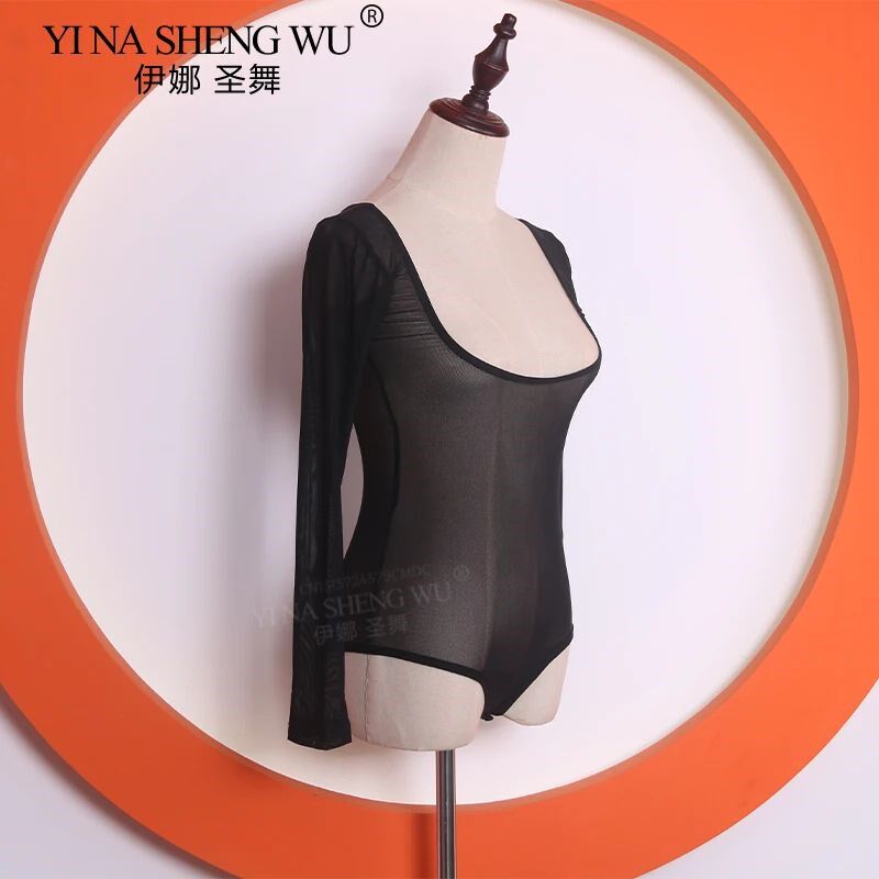 Belly Dance Costume Bodysuit Practice Long Sleeve Blouse Wom