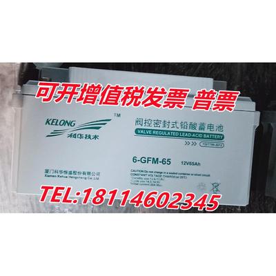 KELONG科华蓄电池12V65AH蓄电池6-GFM-65UPS电源直流屏太阳能后备