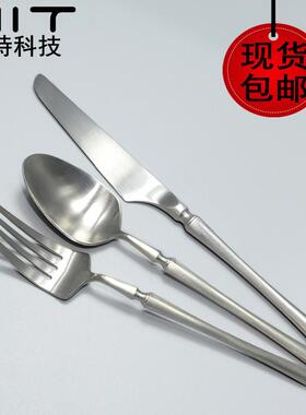 S1磨砂刀叉勺304食品级不锈钢西餐餐具牛排餐刀汤勺叉子家用/商用