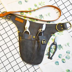 花小白花道园艺工具收纳包花艺师工具袋腰带包真皮牛皮修枝剪收纳