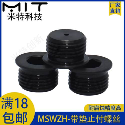 螺塞凸缘孔型MSWZH带垫止付螺丝内角M10螺塞公制MSWZ堵头顶丝ZFL
