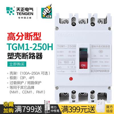 天正TGM1-250H/3300高分段能力H型三相3P空开160A 200A塑壳断路器