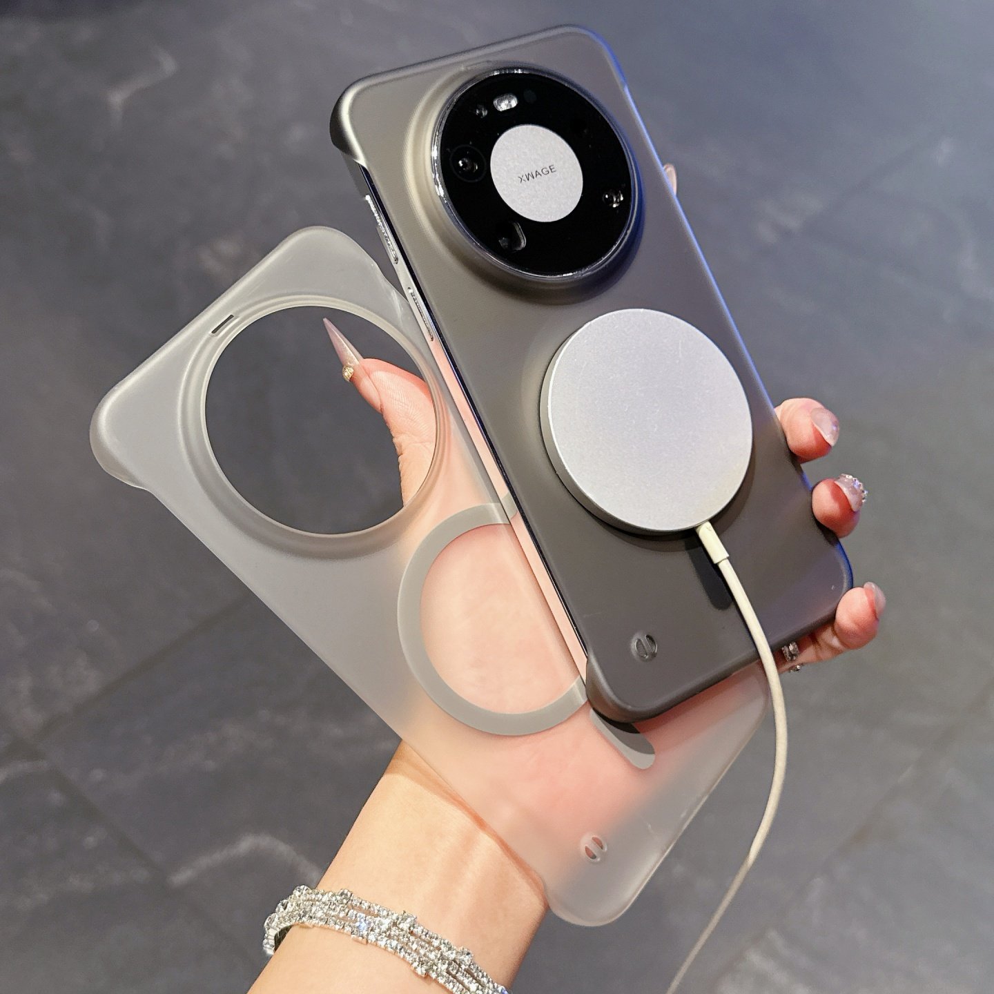 高级感磁吸无边框适用华为mate80pro手机壳新款Pura80超薄散热70pro裸感半包防摔保护套60半透明防指纹硬外壳