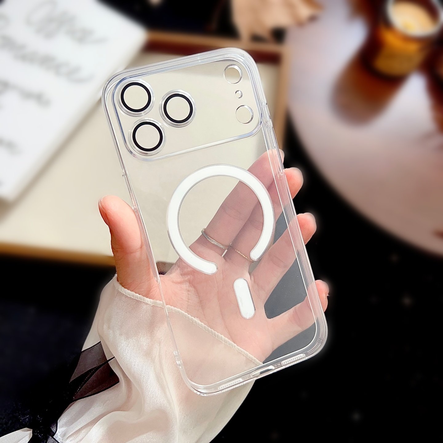 磁吸透明软壳适用苹果17promax手机壳新款iPhone17pro自带镜头膜16全包防摔保护套15pm超薄简约14高级感软壳