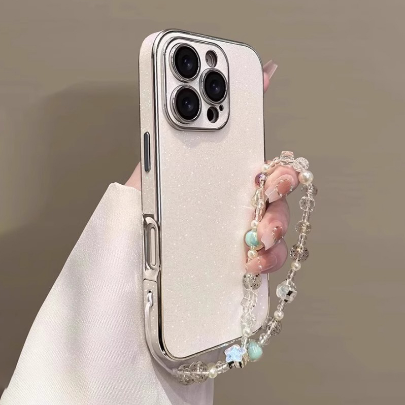适用苹果16pro手机壳不撞壳新款iPhone15promax奢华闪粉14plus高级感13pm镜头膜纯色12硅胶全包防摔女11手链i