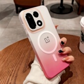 15高级感13t半透明防指纹硬壳ace6全包防摔R保护套5至尊版 肤感磨砂渐变磁吸适用一加15手机壳新款 男女外壳