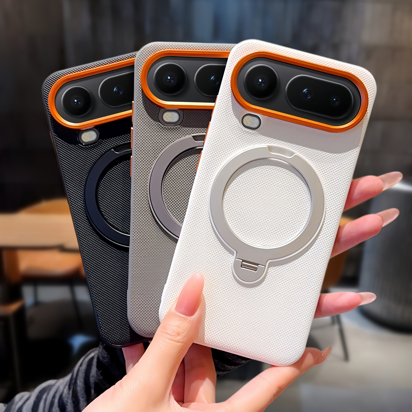 适用荣耀magic8proair手机壳新款honor360旋转支架素皮壳荣耀500高端磁吸支点壳magic7全包防摔保护套x70男女