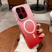 适用oppofindx9手机壳新款 x9pro柔彩渐变磁吸硬壳x8s 高级感x8Ultra半透明磨砂Reno15全包防摔14pro保护套女