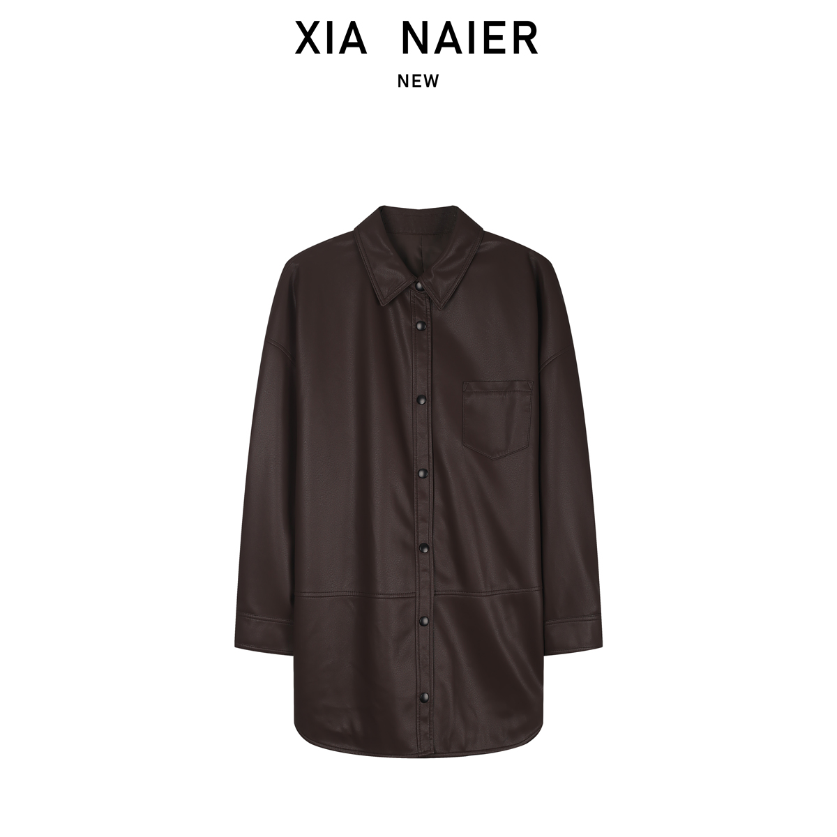 【新西兰进口胎羊皮】25秋冬复古皮质衬衫中长款皮衣外套M1476