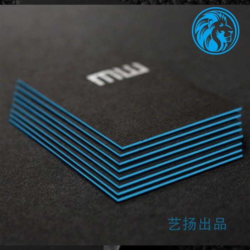 现货速发夹蓝色名片/棉质名片/烫金名片