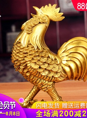速发阁 铜纯铜金钱鸡摆件家居客室装饰品摆厅卧件