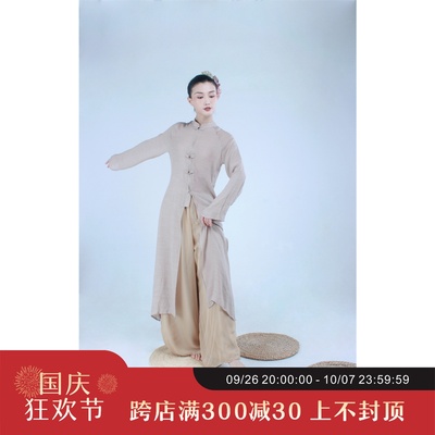 速发WYZ文盖中衫复古中国风装改良宽松飘逸开式盖艺上衣