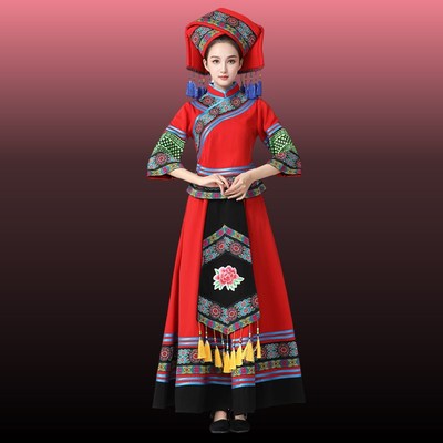 速发成人景颇族服饰盛装民族风合唱服少数民族舞蹈表演学校演出服