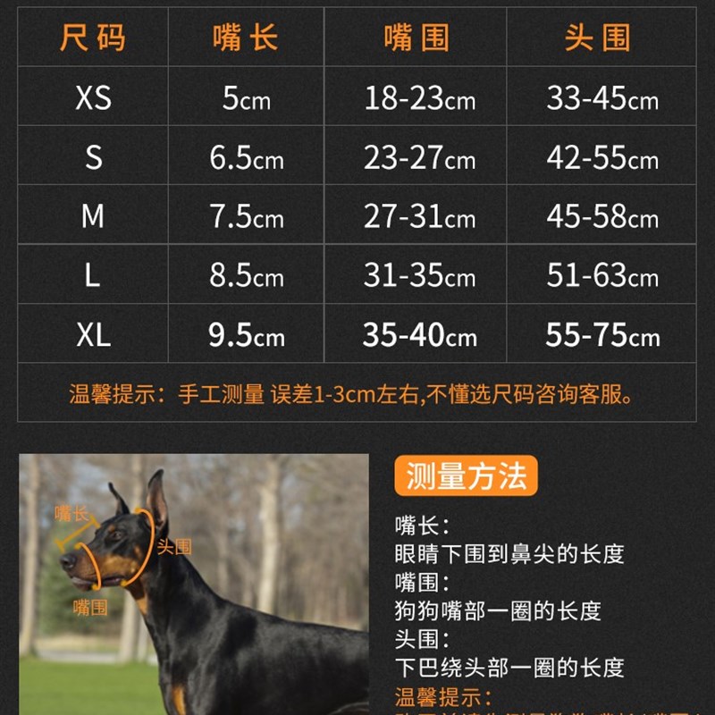 速发狗嘴套防咬人乱叫嘴罩小中大型犬透气金毛嘴套止吠器