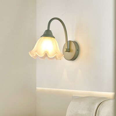 速发式法田园壁灯卧室客厅过道走廊背兰墙复古奶油风铃景花朵床头