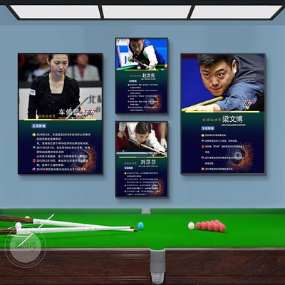 速发台球厅墙面装饰画丁俊晖潘晓婷郑宇伯海报壁画斯洛克桌球挂画