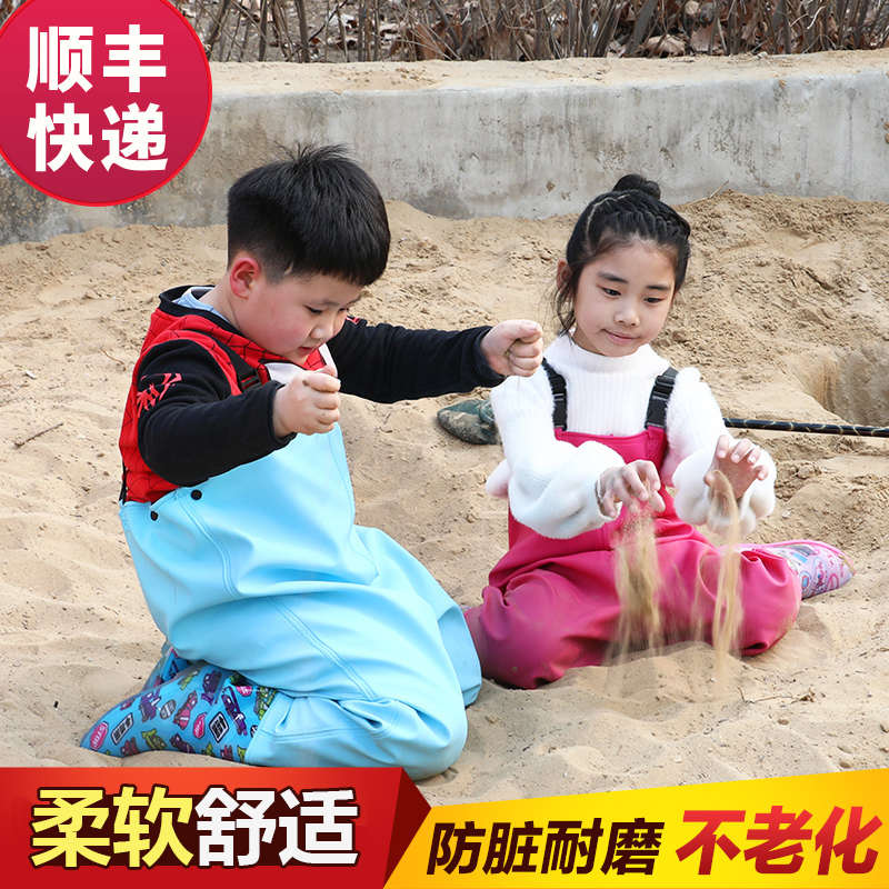 儿童连体儿童海边装备下水裤幼儿园玩沙衣服捕鱼雨鞋儿童防护服