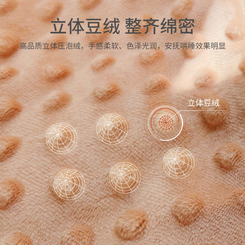 爱予宝贝秋冬保暖豆豆绒圆柱抱枕婴儿童安抚夹腿侧睡长条床围可