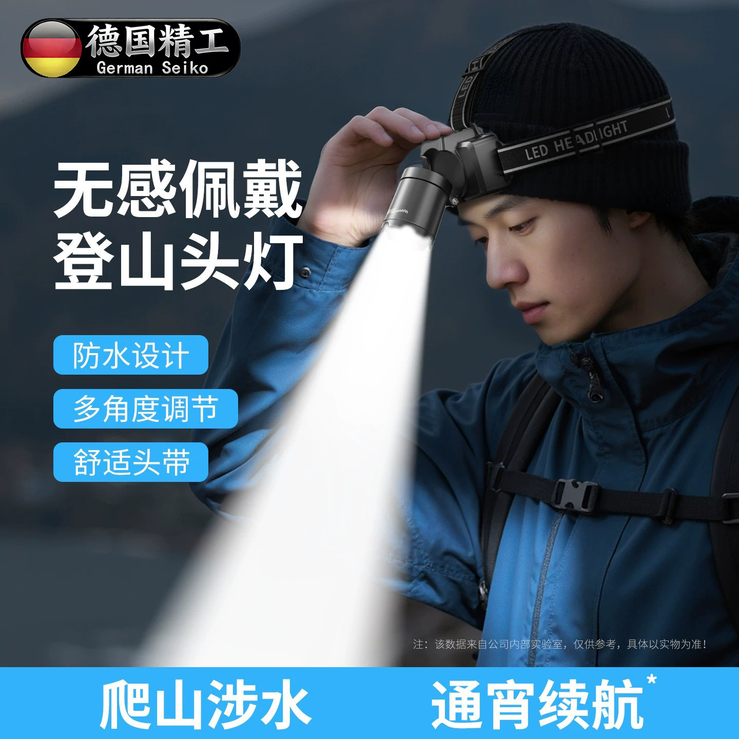 德国进口头灯野外头戴式强光头灯