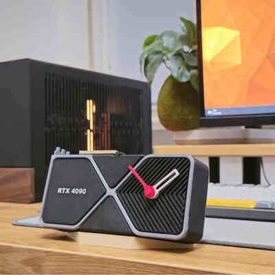 RTX4090显卡时钟闹钟创意摆件