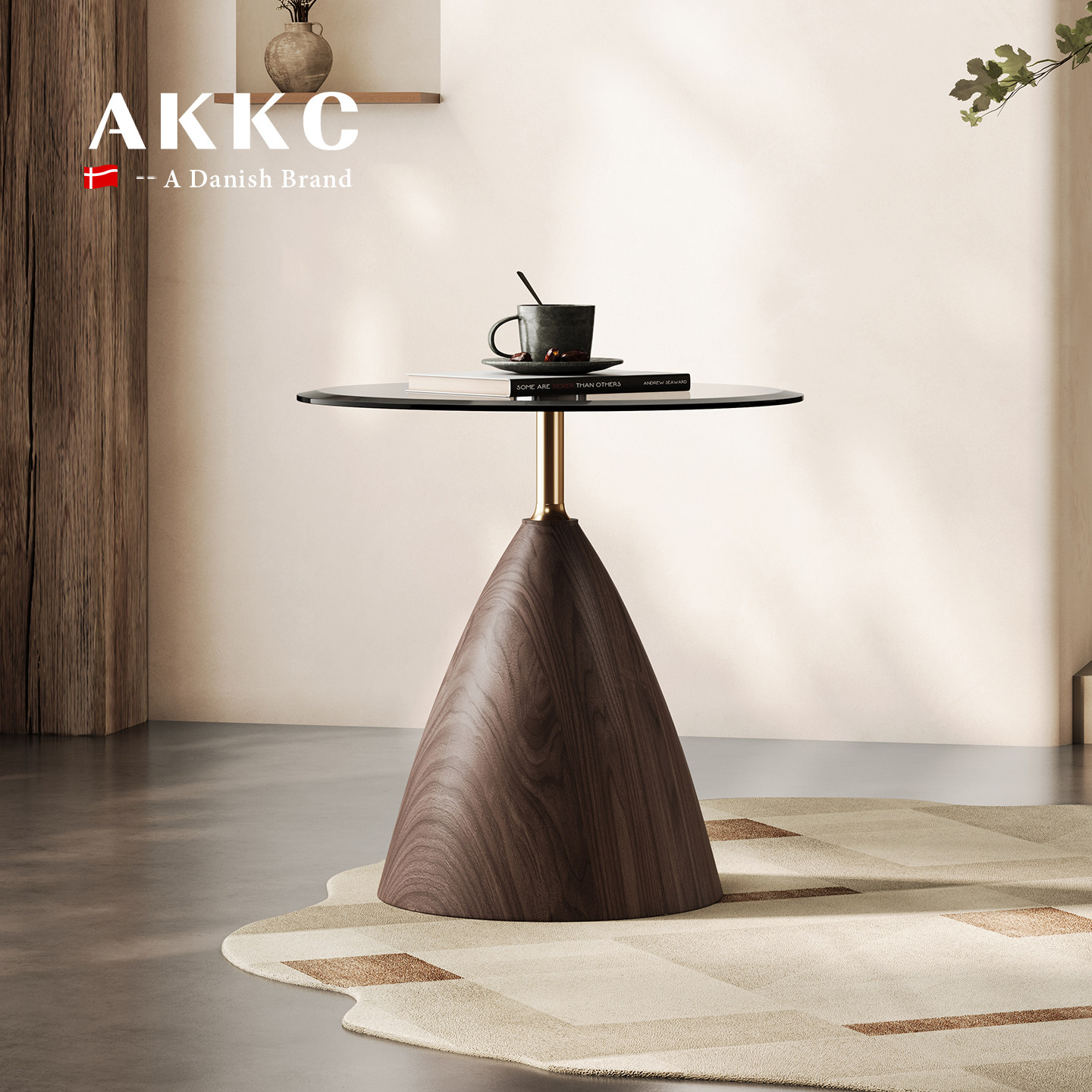 AKKC复古边几简约现代小桌子圆形家用中古高级边几小户型客厅角几