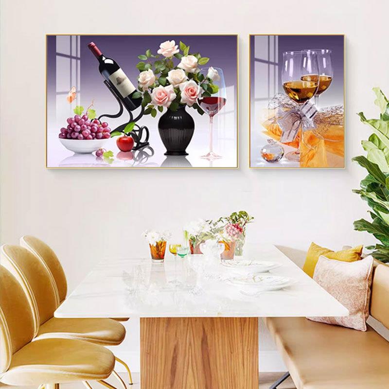 电表箱装饰画两联画餐厅现代简花卉约遮挡画打电闸箱空开箱挂BQ80图片