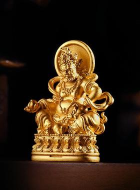 复古民族风黄财神吊坠底部可打开随身小金佛黄铜镀金财运满满挂坠