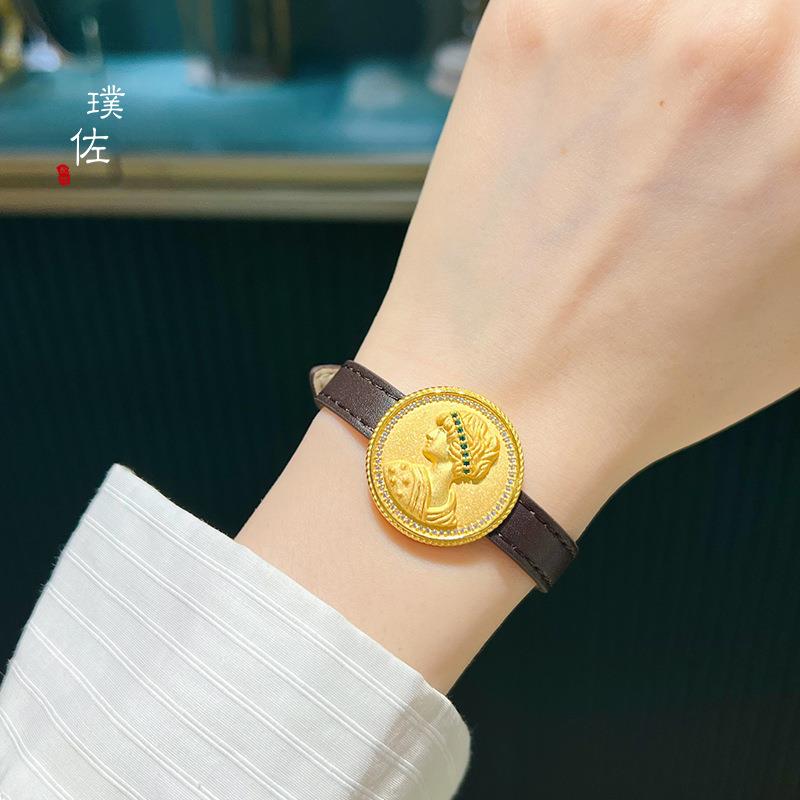 金店同款沙金女王手牌配件手表手链皮质表带时尚洋气欧美风