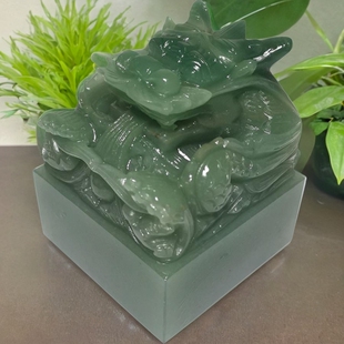 绿盘龙东陵玉玉玺翡翠印章收藏品礼品玉印摆件厂家直销精品