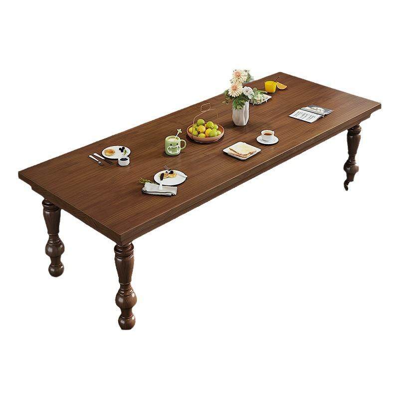 美式乡村复古实木餐桌电脑桌办公接待书桌家用多人罗马欧式餐台桌