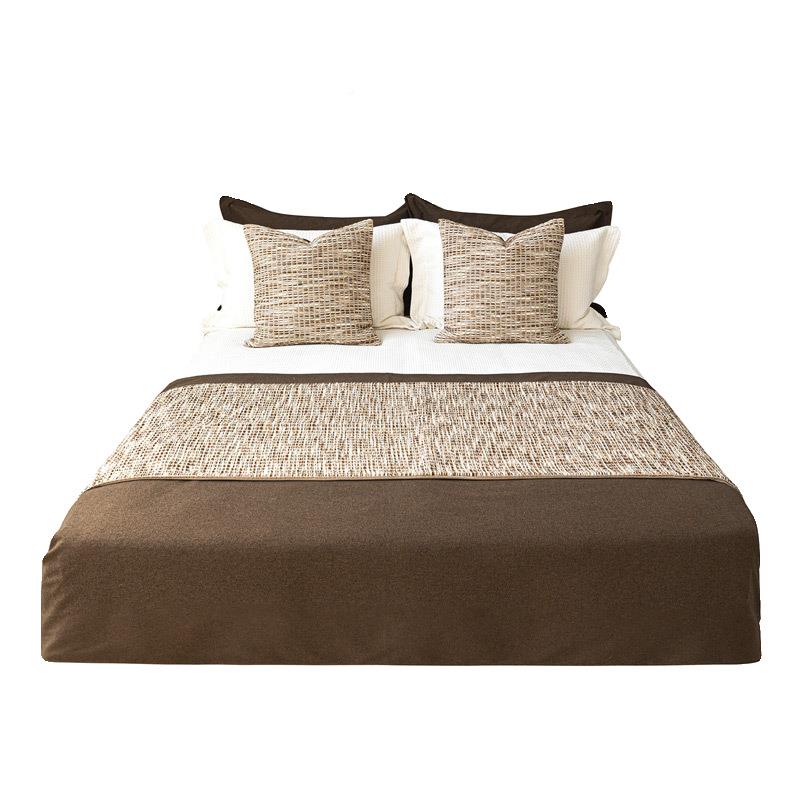 现代毯侘寂感风搭民宿床毯尾靠枕咖色高YWC级酒店样板间床旗抱枕