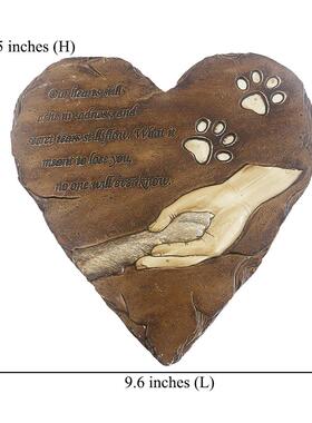 宠物墓碑纪念碑树脂摆件灰色心形小狗墓碑