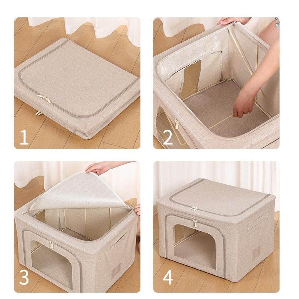 人字纹收纳箱三面开口大可视衣柜整理箱家用布艺折叠被子储物,收纳整理,收纳箱,淘宝优惠券,粉丝福利购,淘宝优惠卷