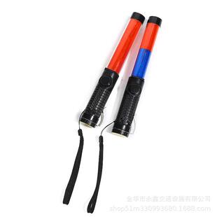 交通充电式指挥棒led照灯应急红蓝红色挂钩照明LED警示灯疏散棒