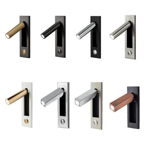 酒店客房床头LED阅读灯3W可旋转嵌入式小壁灯中山外贸厂家现货