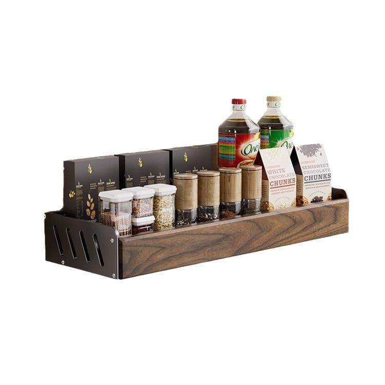 胡桃木厨房置物架多层调料架中古风免打孔壁挂锅盖刀筷勺收纳架子,厨房/烹饪用具,抹布架/厨房清洁收纳架,淘宝优惠券,粉丝福利购,淘宝优惠卷