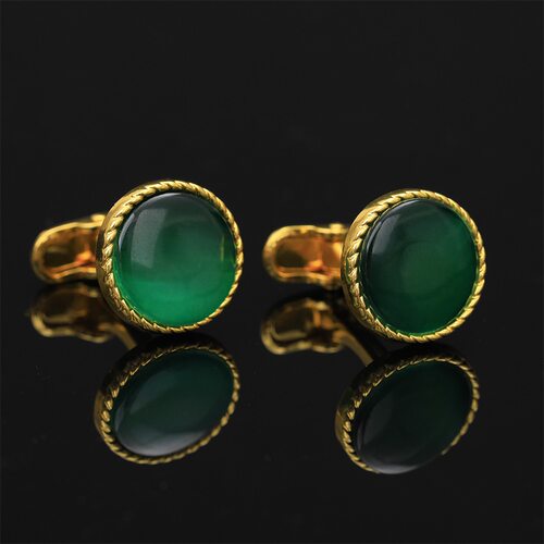 亚马逊新品配饰Amazon圆形镶钻水晶袖扣锆石男士西装cufflinks
